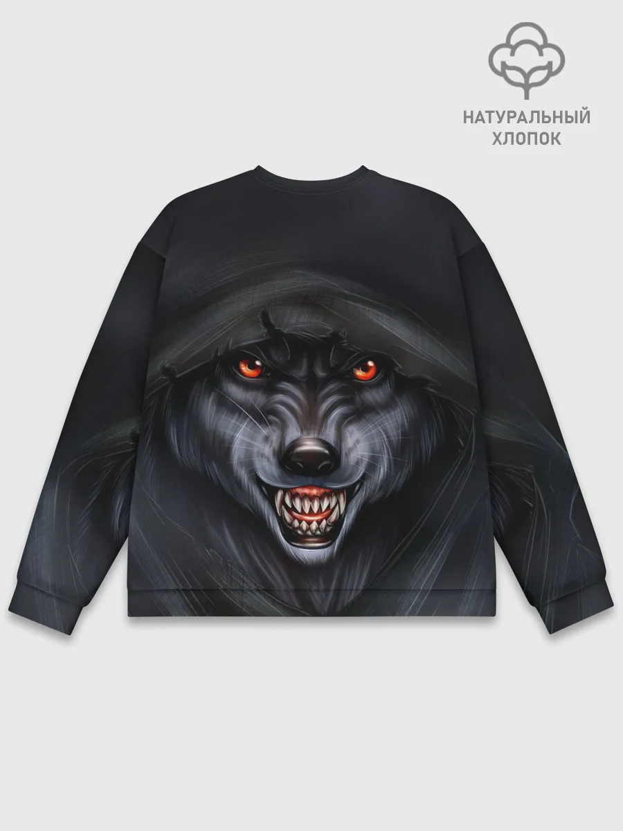 Мужской свитшот базовый / СЕРЫЙ ВОЛК 3D