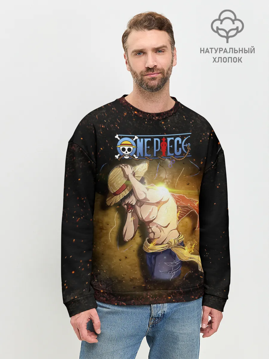 Мужской свитшот базовый / Мощный торс Луффи One Piece