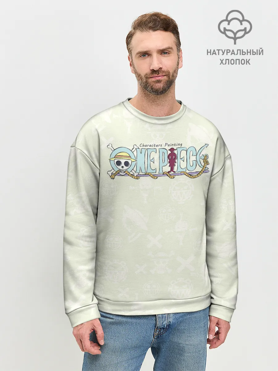 Мужской свитшот базовый / Эмблемы One Piece. Большой куш