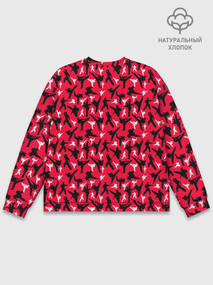 Мужской свитшот базовый / Белый Каратист против Черного