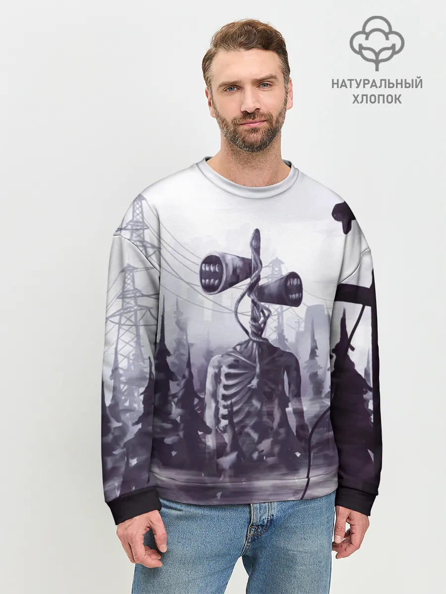 Мужской свитшот базовый / СИРЕНОГОЛОВЫЙ В ГОРОДЕ