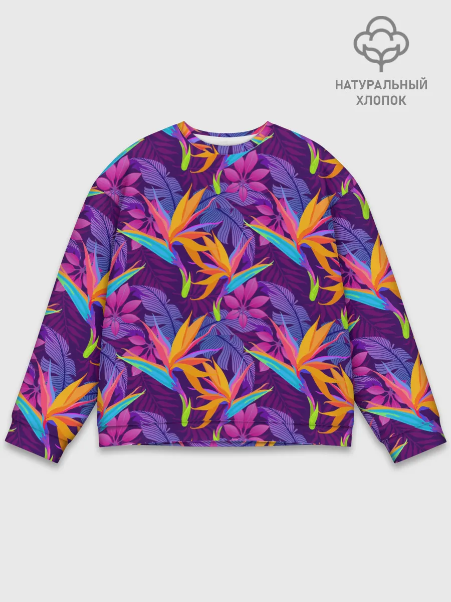 Мужской свитшот базовый / Тропические листья