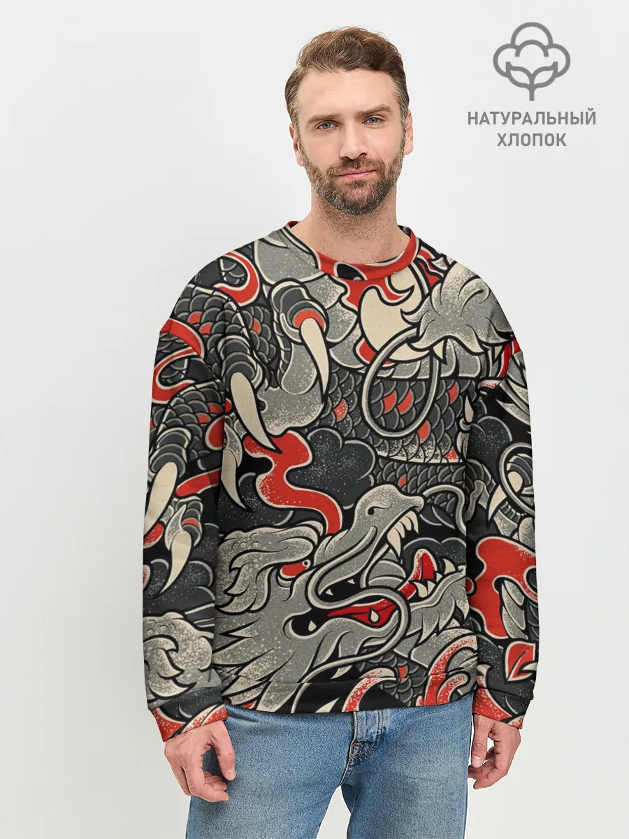 Мужской свитшот базовый / Китайский Дракон, China Dragon