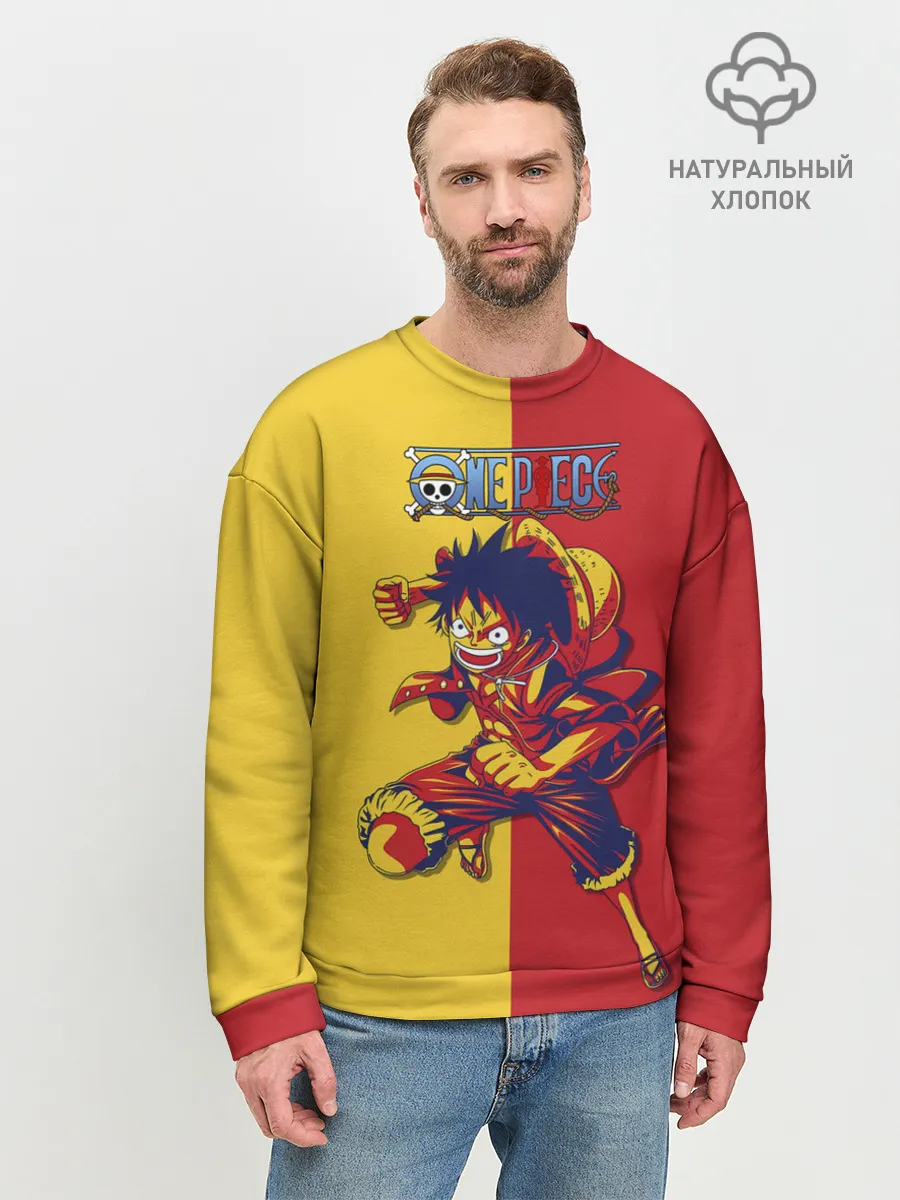 Мужской свитшот базовый / Удар Луффи | One Piece