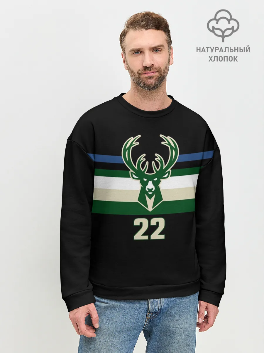 Мужской свитшот базовый / Milwaukee Bucks форма. Крис Миддлтон