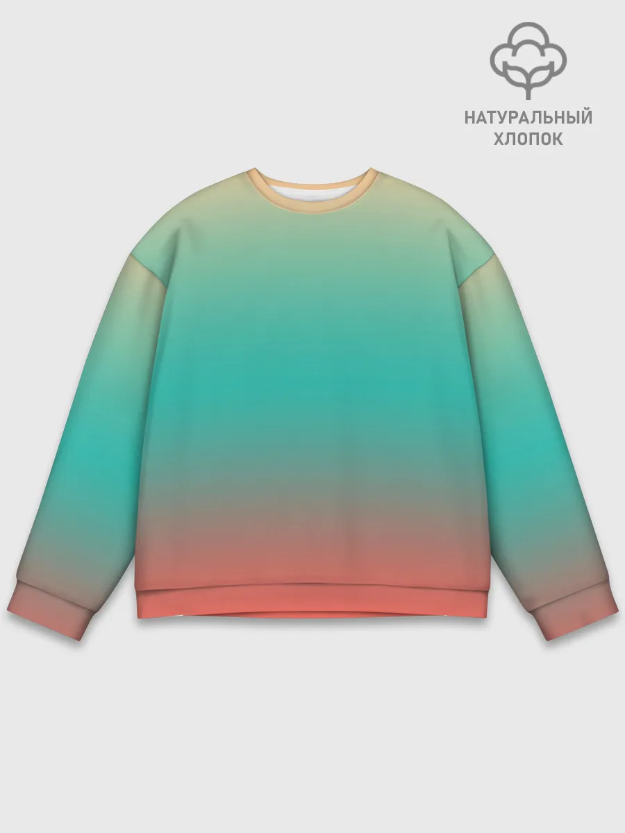 Мужской свитшот базовый / Красно-бирюзовый градиент