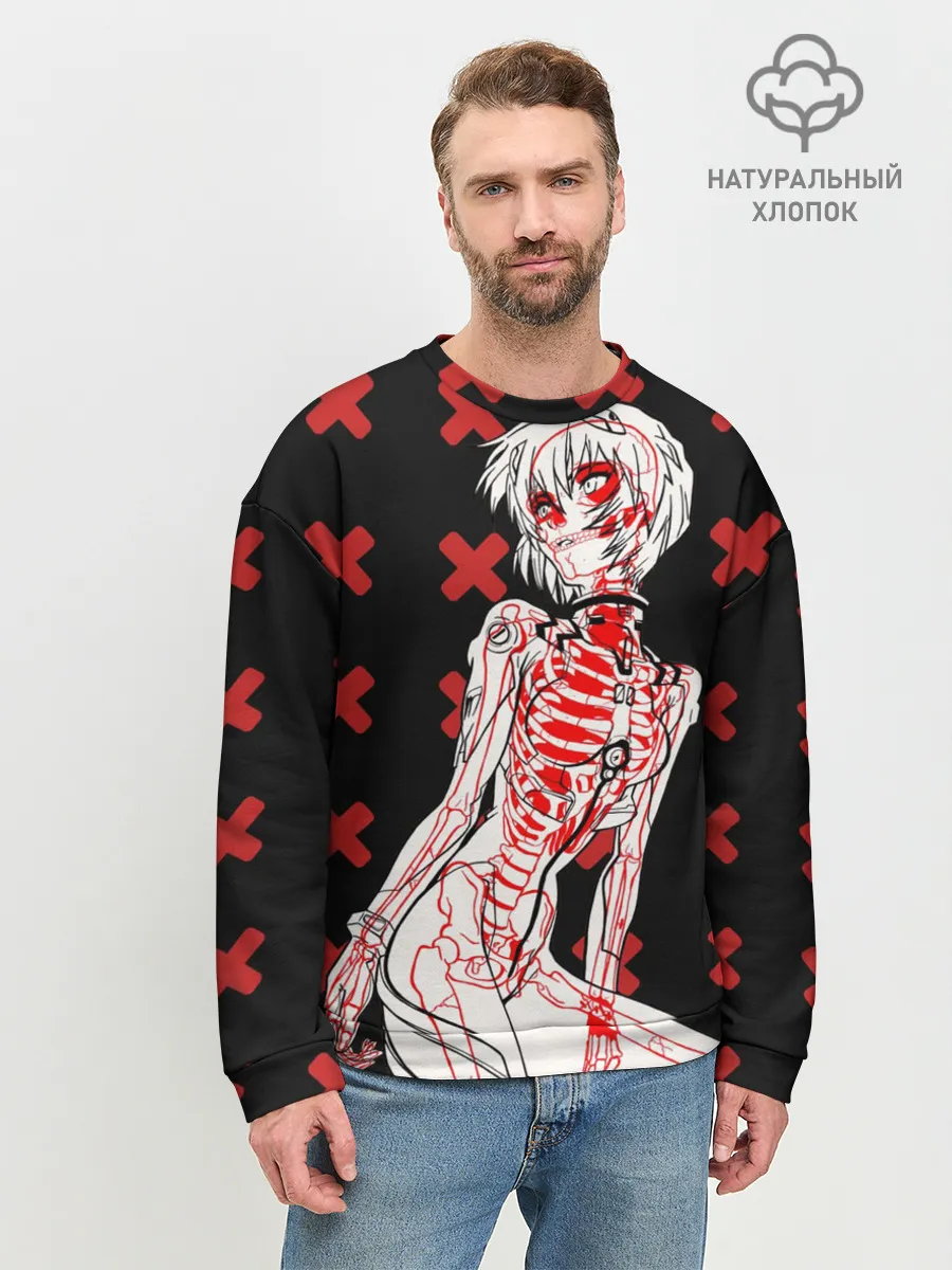 Мужской свитшот базовый / Ева 00 Аянами Рей в X Ray
