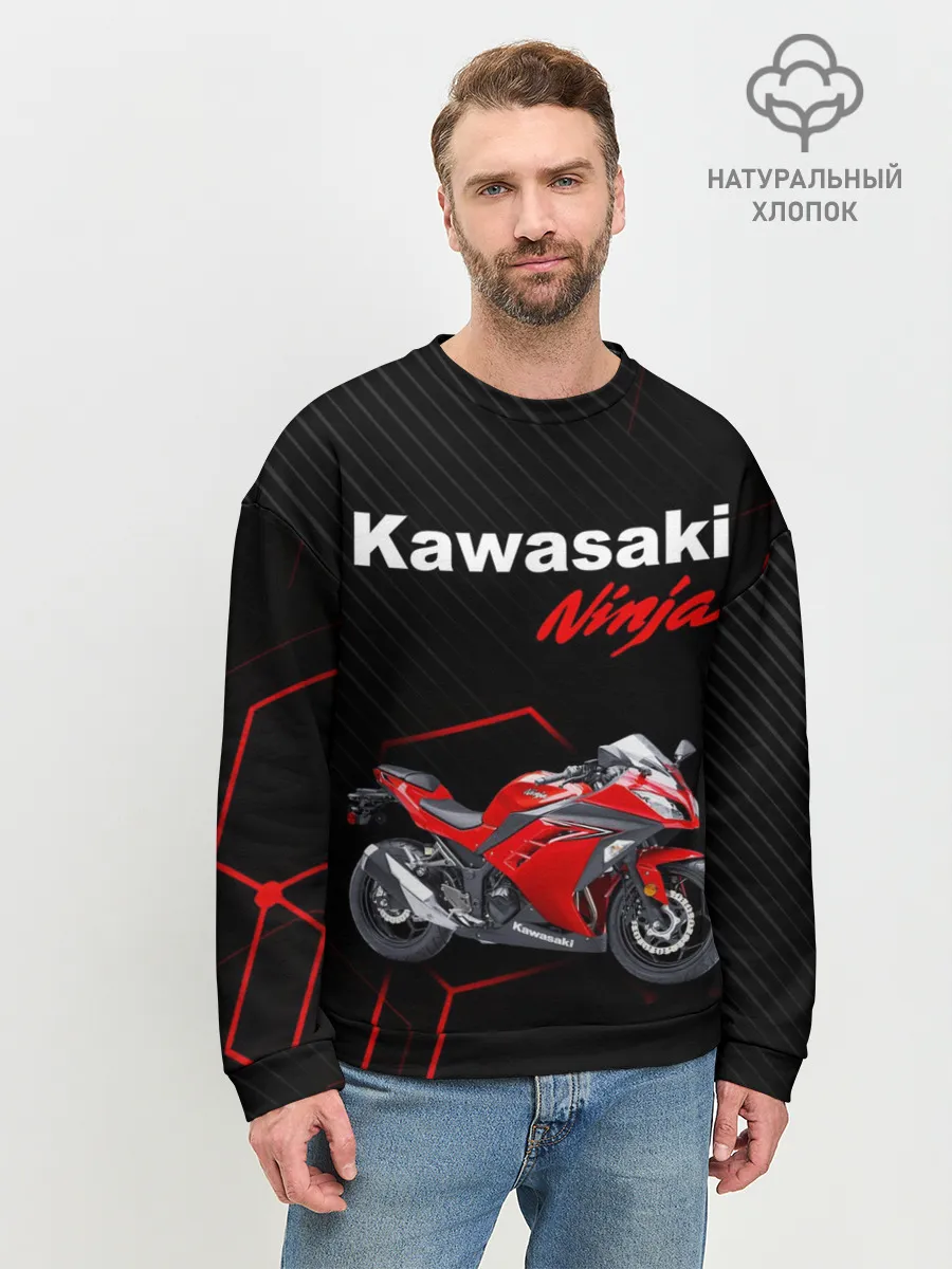 Мужской свитшот базовый / KAWASAKI NINJA / КАВАСАКИ
