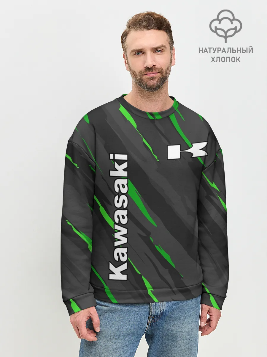 Мужской свитшот базовый / KAWASAKI / КАВАСАКИ / SPORT