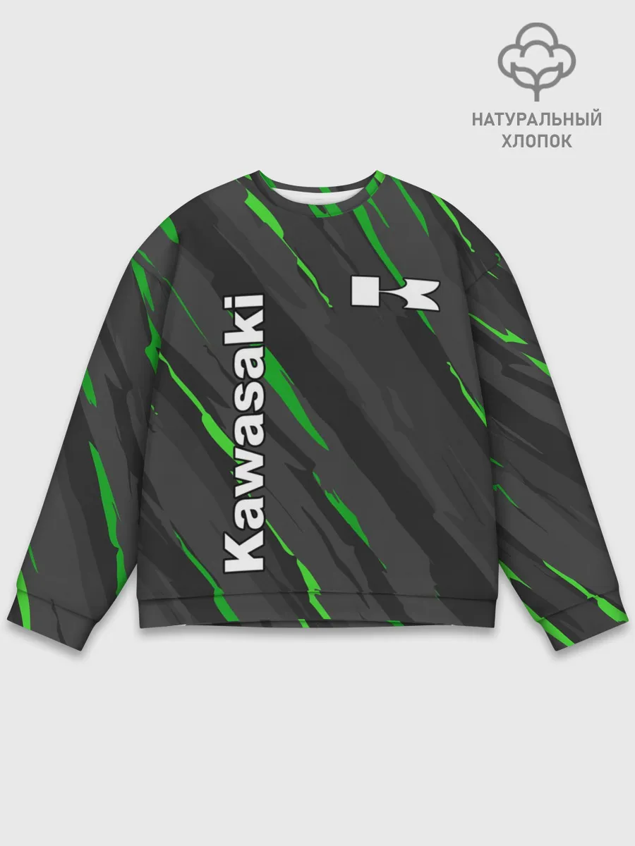 Мужской свитшот базовый / KAWASAKI / КАВАСАКИ / SPORT