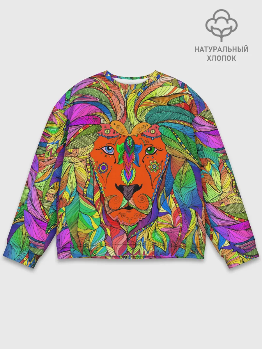 Мужской свитшот базовый / Лев шаман