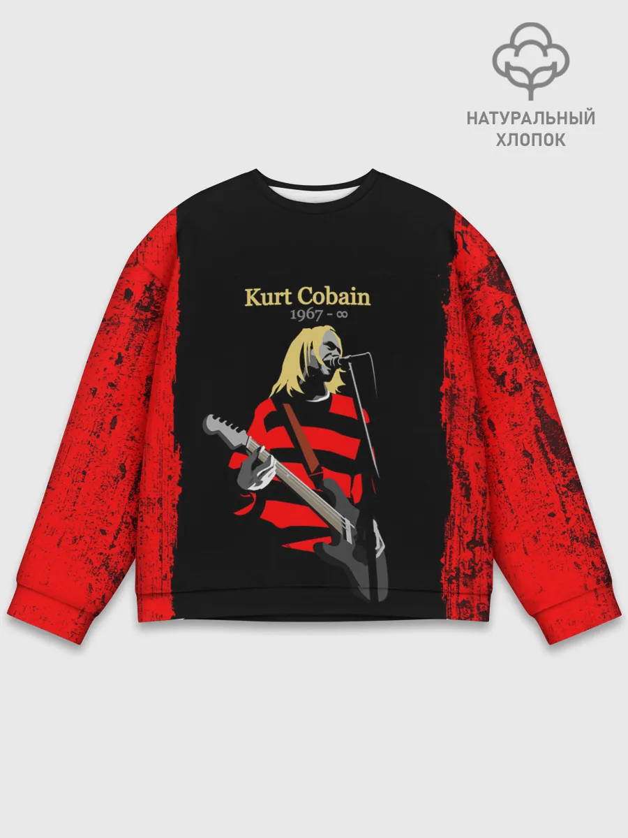 Мужской свитшот базовый / КУРТ КОБЕЙН | НИРВАНА | ЛОГО