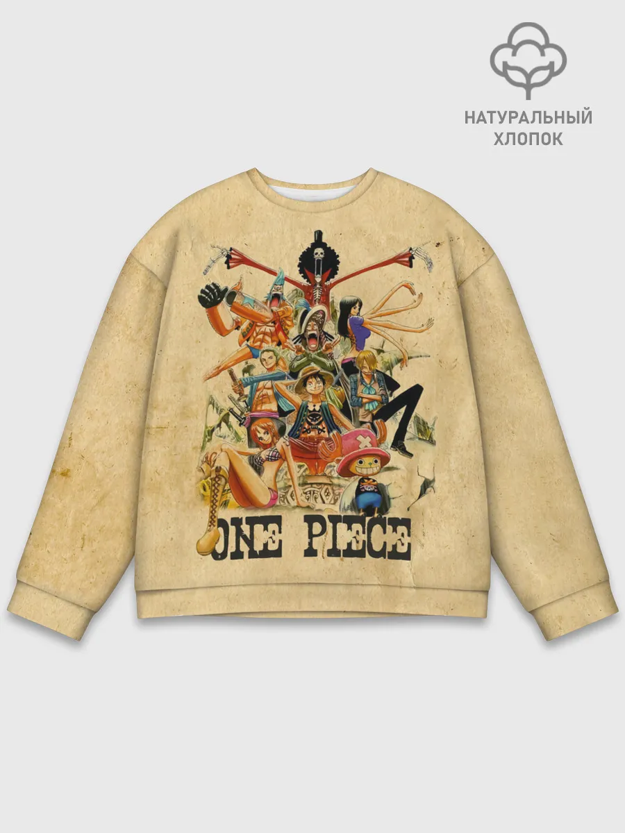 Мужской свитшот базовый / One Piece пираты Соломенной Шляпы