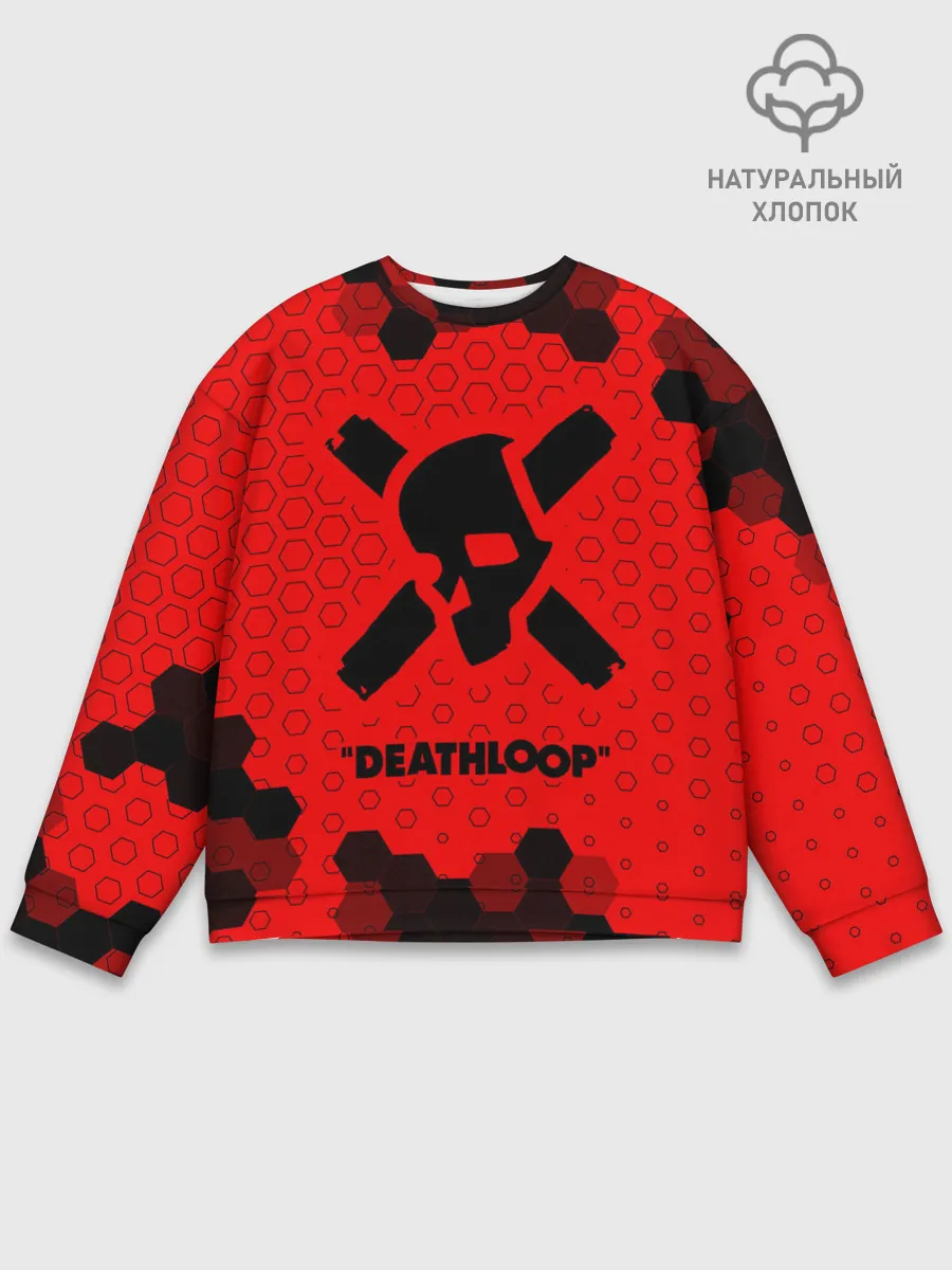 Мужской свитшот базовый / Deathloop - Череп - Соты