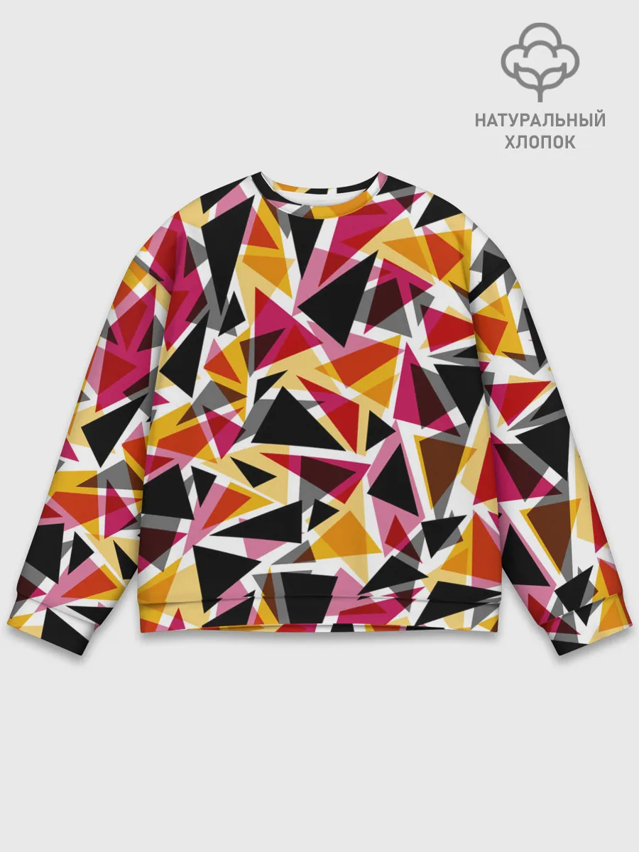Мужской свитшот базовый / Разноцветные треугольники