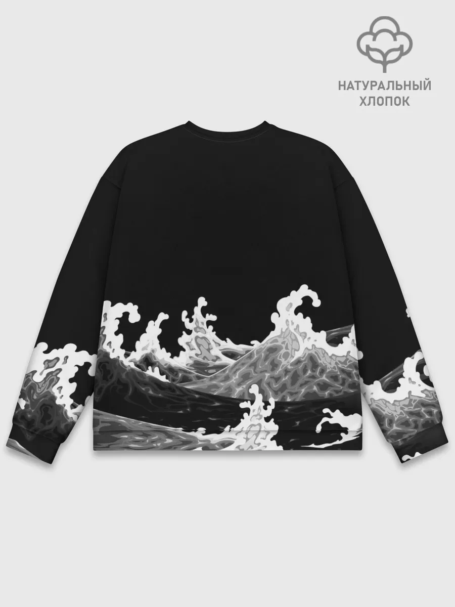 Мужской свитшот базовый / Карп Кои Волна Япония Рыба