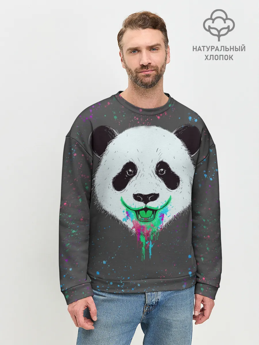 Мужской свитшот базовый / Панда Краски Брызги