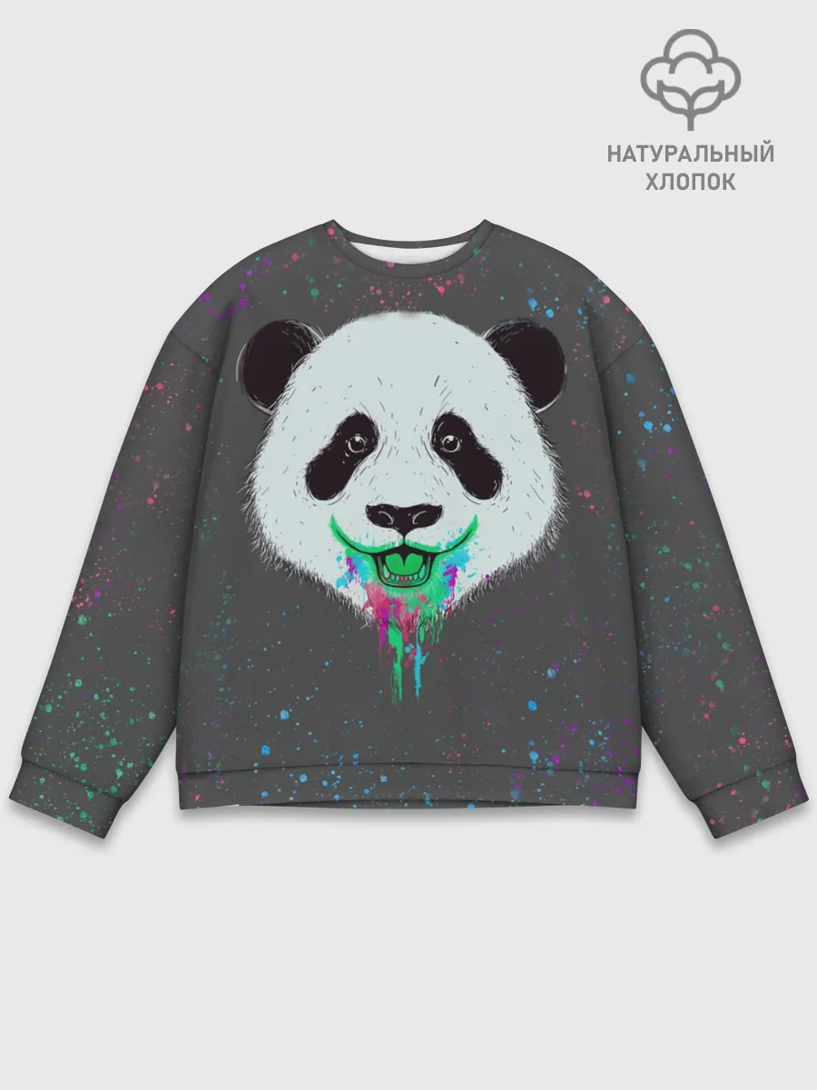 Мужской свитшот базовый / Панда Краски Брызги