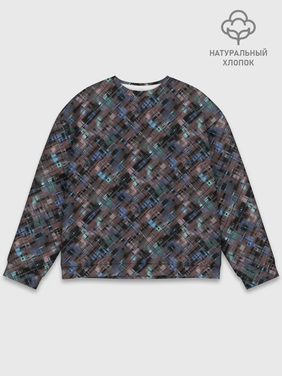 Мужской свитшот базовый / Коричневый абстрактный узор