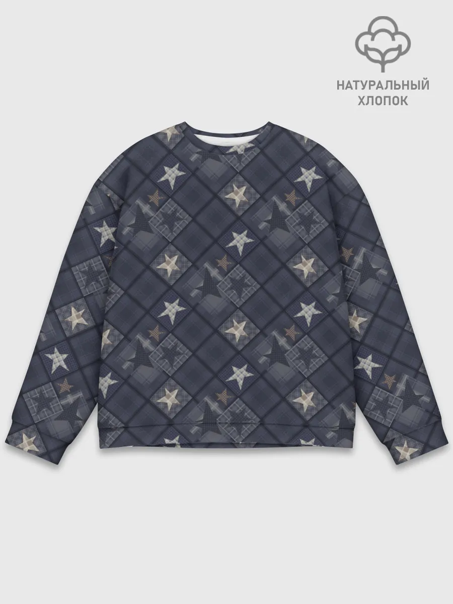 Мужской свитшот базовый / Модное лоскутное шитье