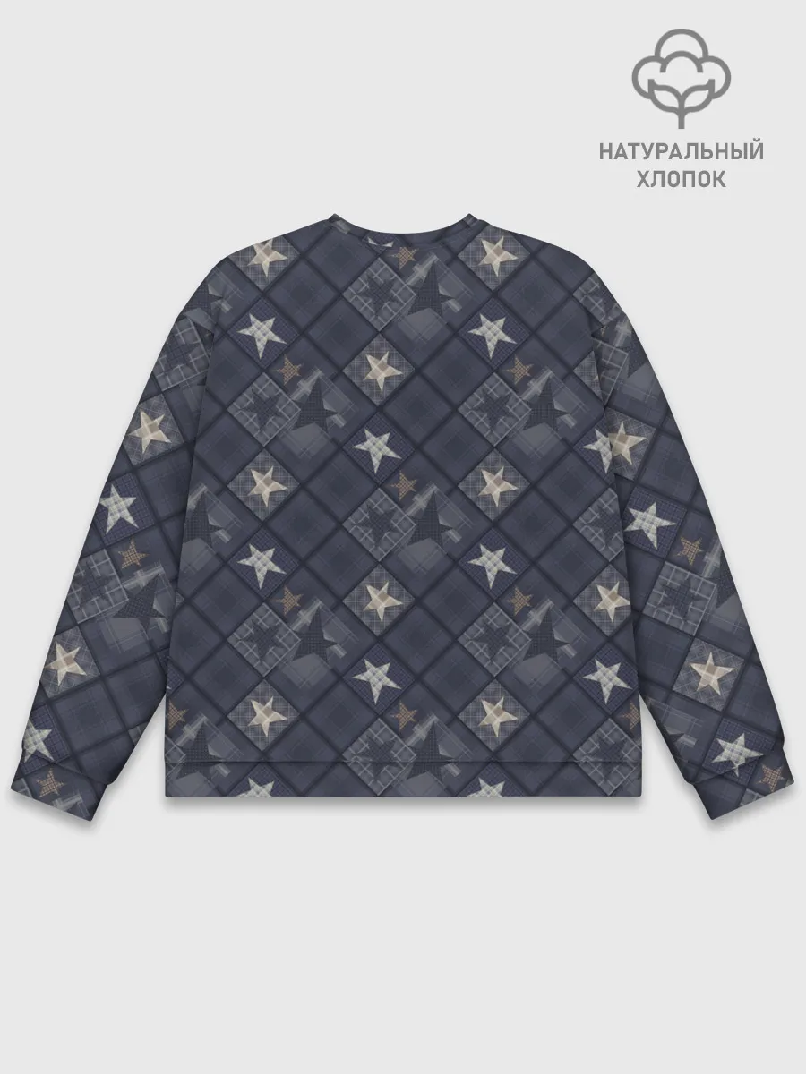 Мужской свитшот базовый / Модное лоскутное шитье