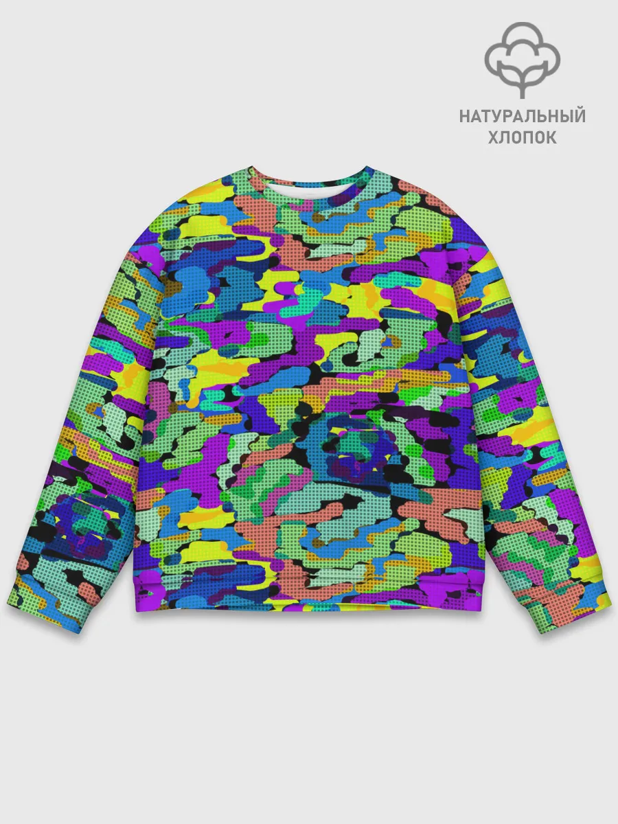 Мужской свитшот базовый / Камуфляж в ярких тонах