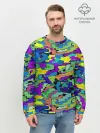 Мужской свитшот базовый / Камуфляж в ярких тонах
