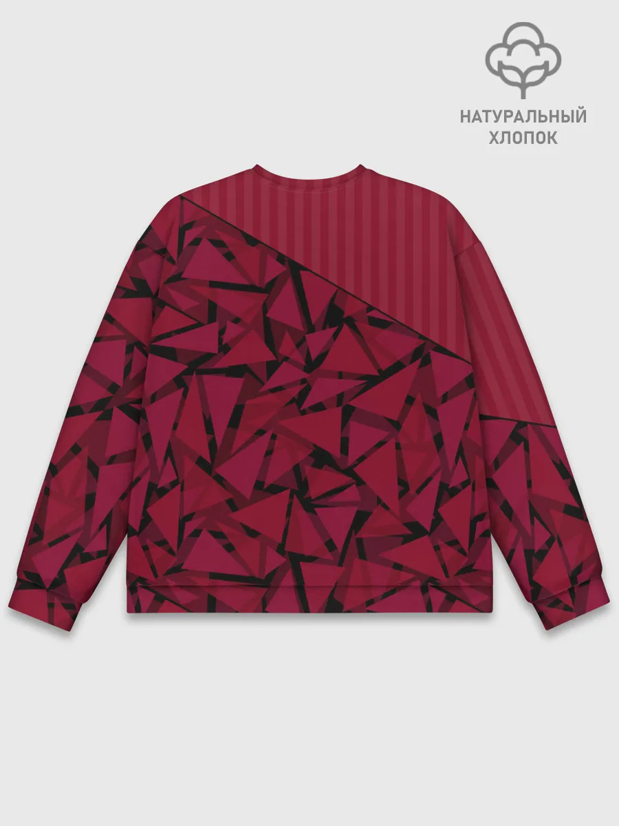 Мужской свитшот базовый / Красный комбинированный узор