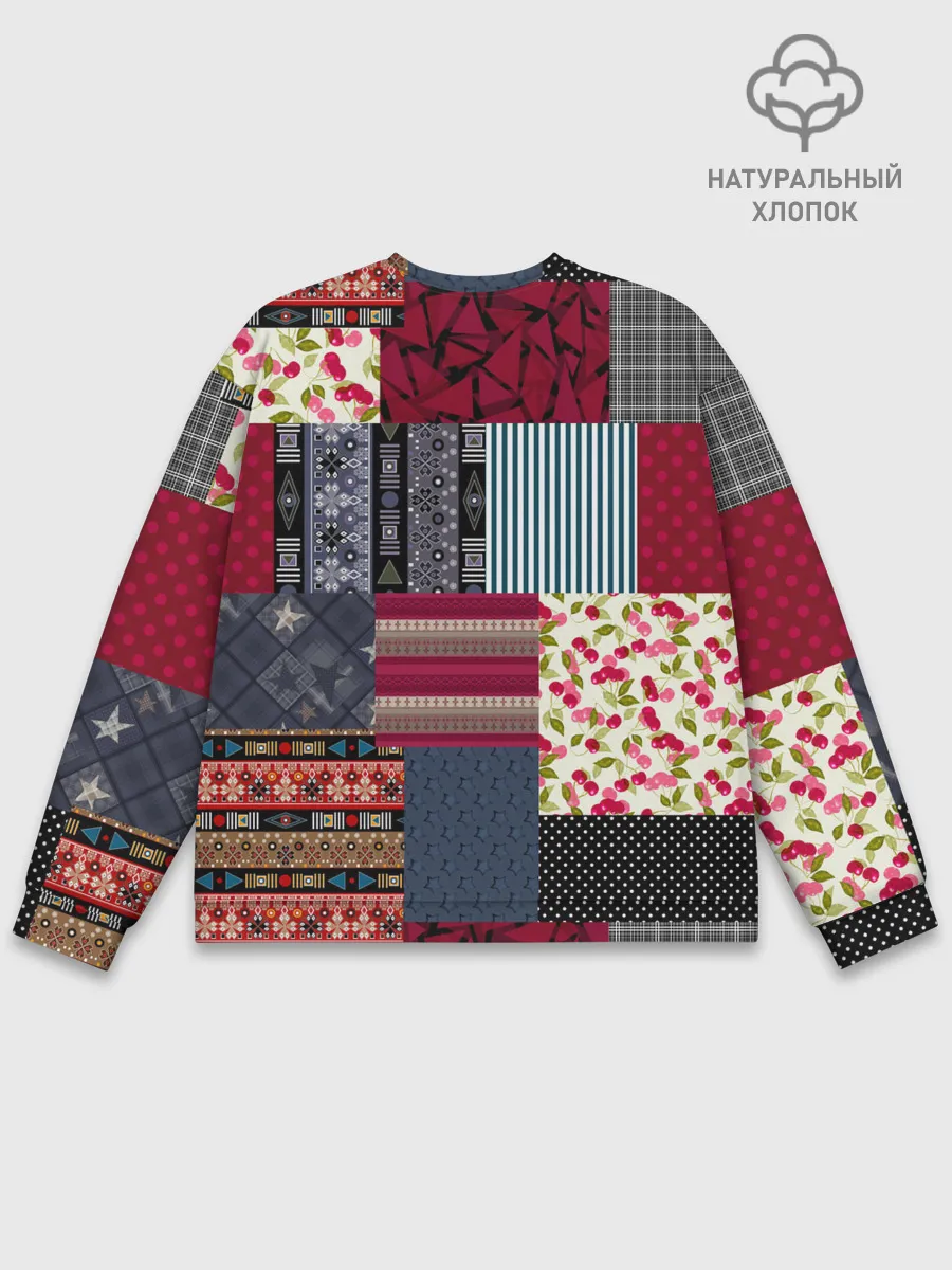 Мужской свитшот базовый / Деревенский стиль. Пэчворк.