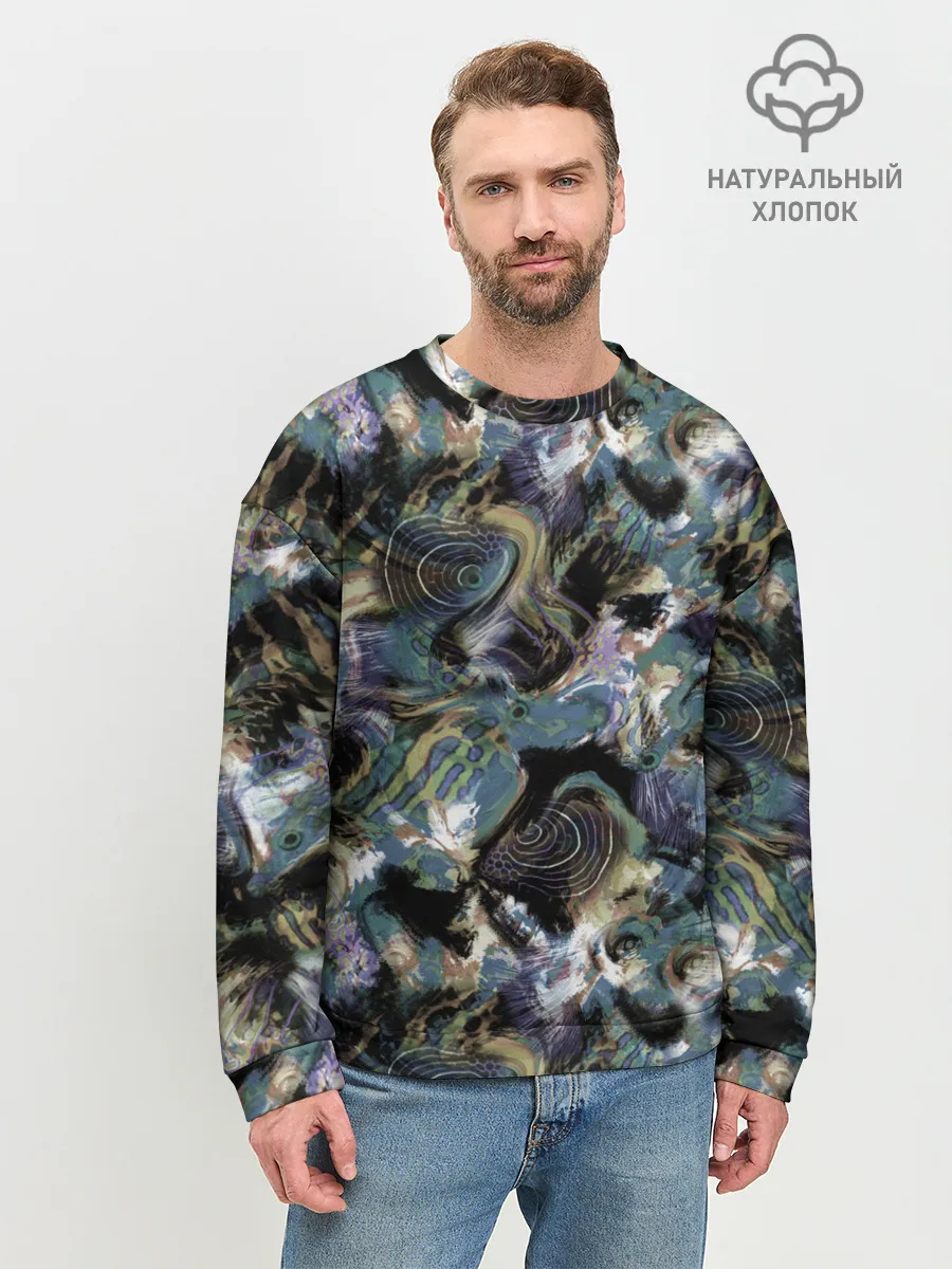 Мужской свитшот базовый / Узор для рыбака