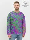 Мужской свитшот базовый / Неоновый абстрактный узор