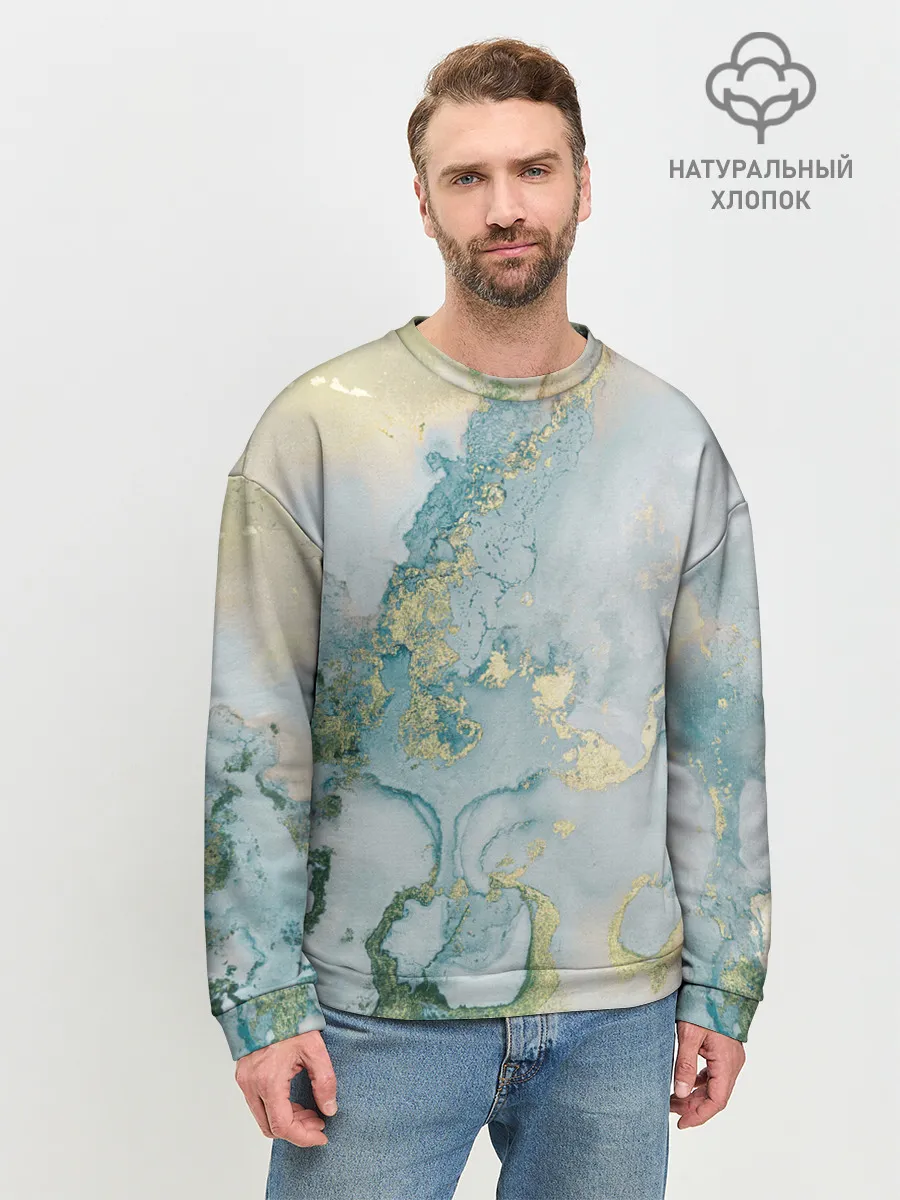 Мужской свитшот базовый / Абстрактный мрамор