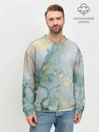Мужской свитшот базовый / Абстрактный мрамор