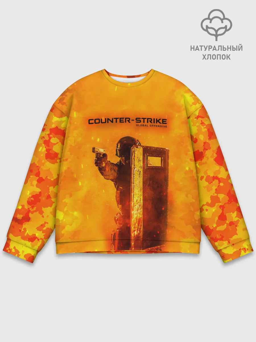 Мужской свитшот базовый / CS GO FIRE | КС ГО
