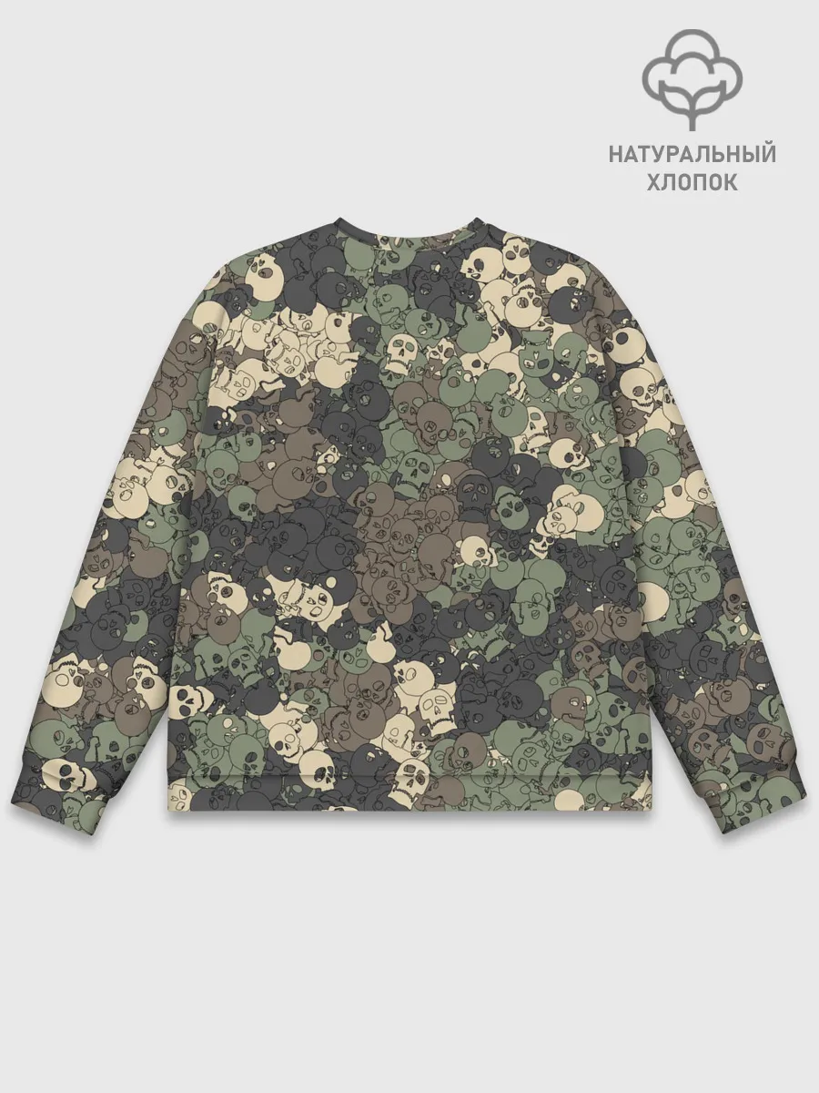 Мужской свитшот базовый / Камуфляжный рисунок из черепов