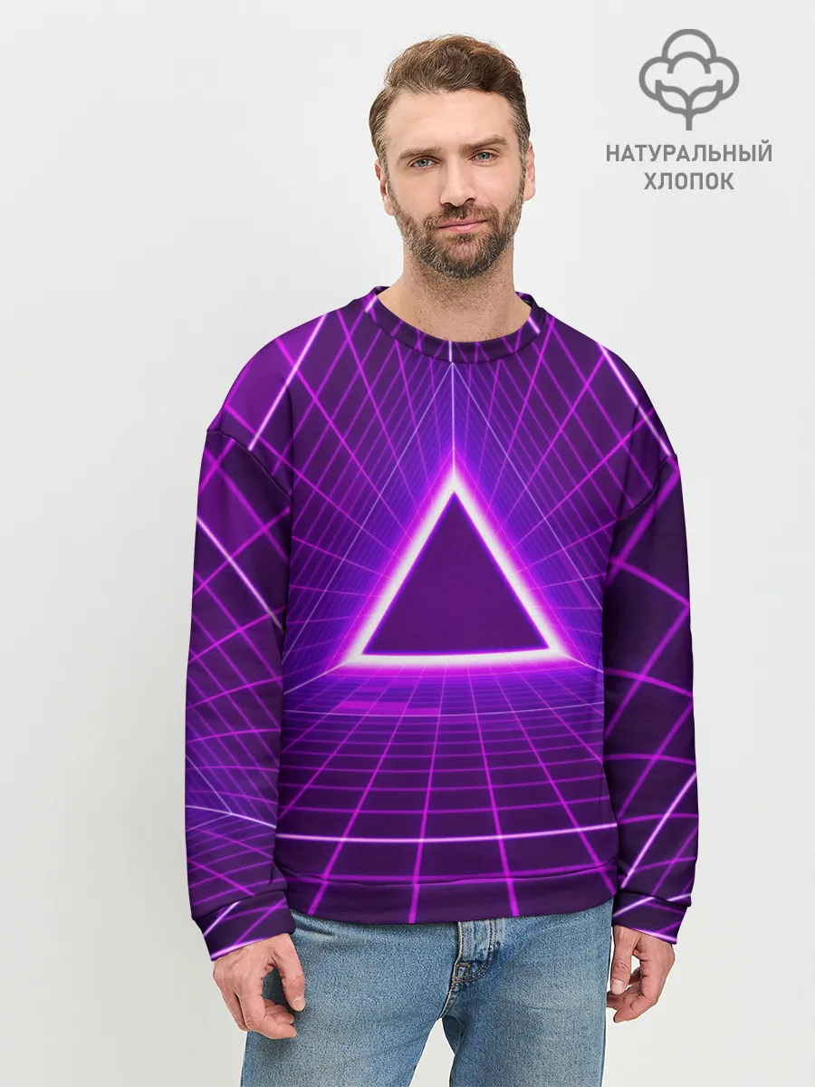 Мужской свитшот базовый / Фон в стиле ретро 80-х