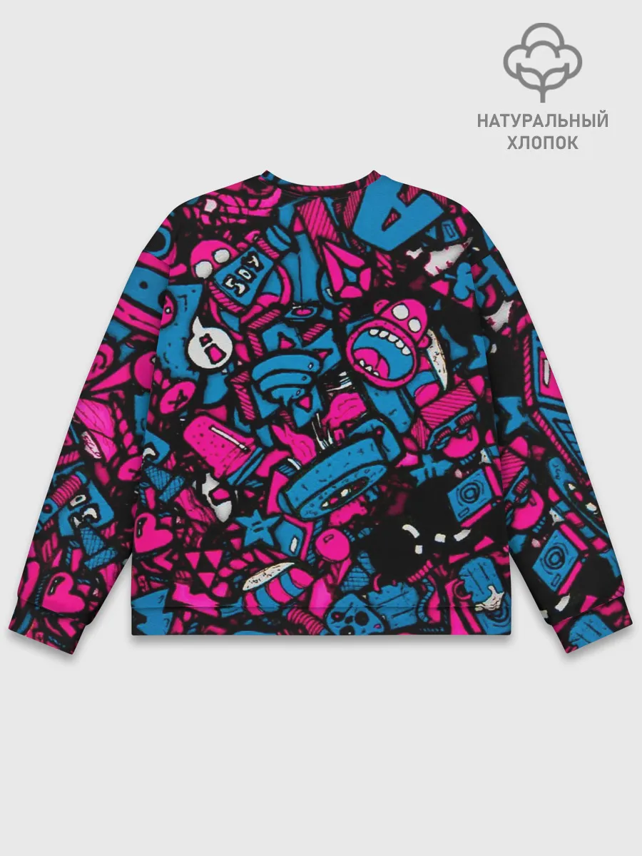 Мужской свитшот базовый / Мультяшные кислотные картинки