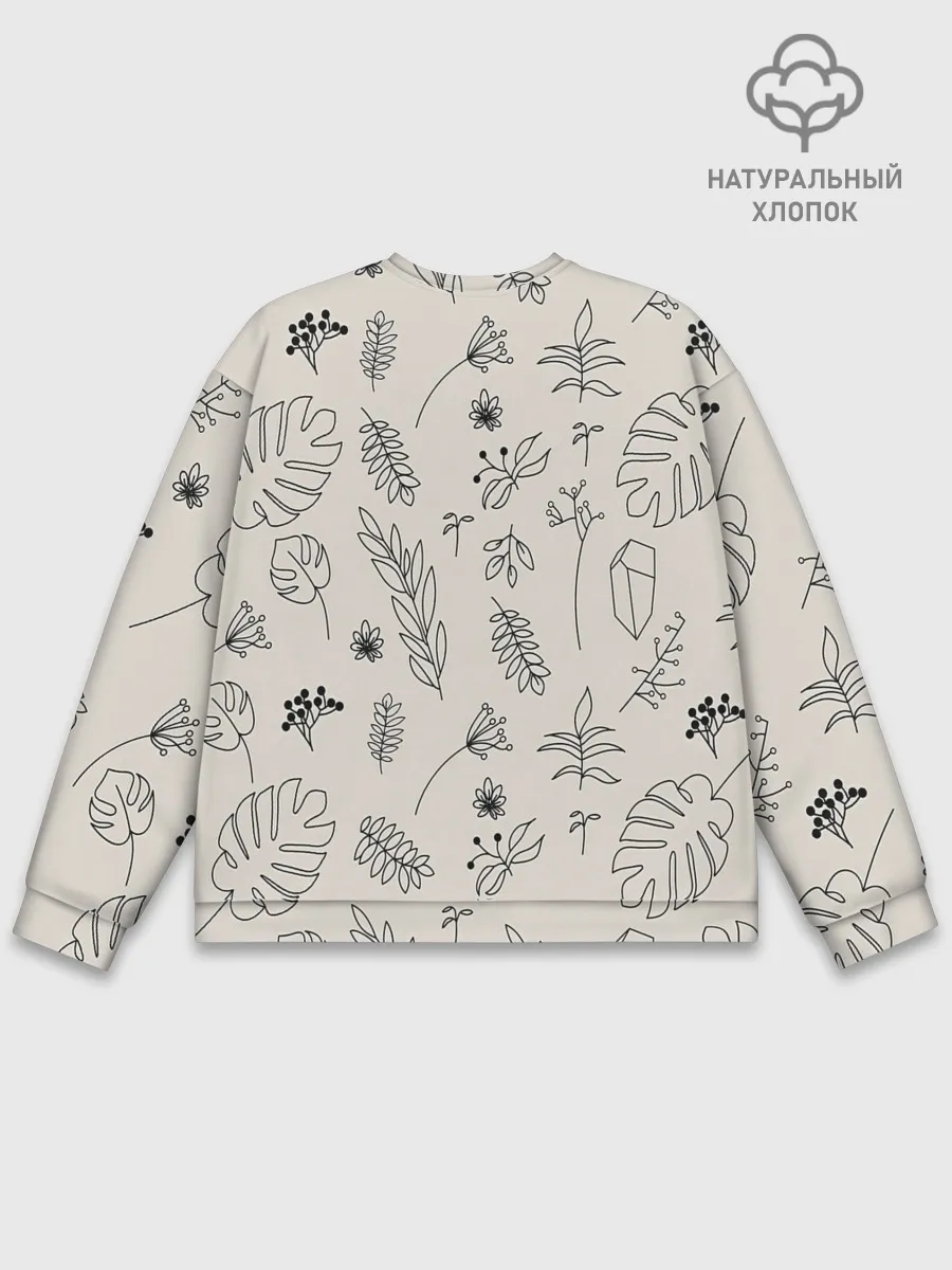 Мужской свитшот базовый / Цветы и листья