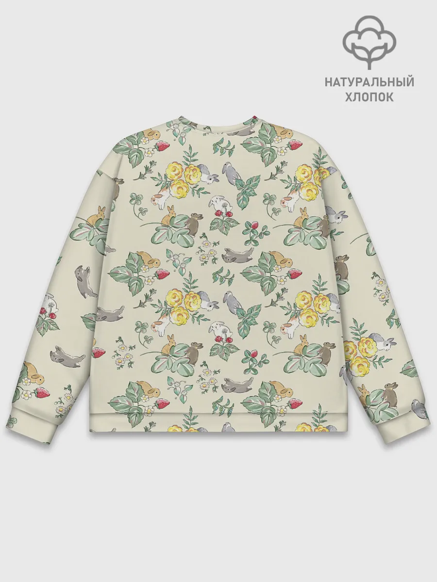 Мужской свитшот базовый / Зайчики с Цветочками