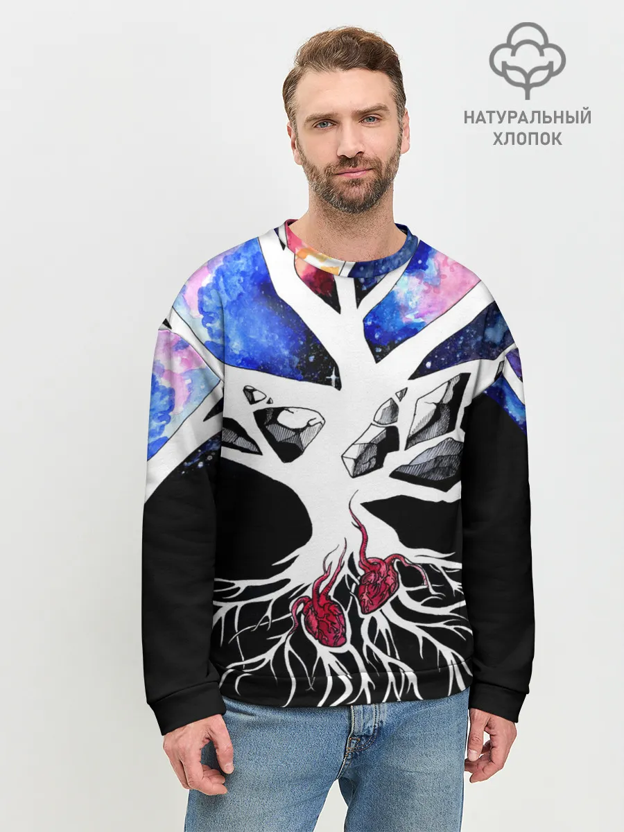 Мужской свитшот базовый / Звёздные сердца