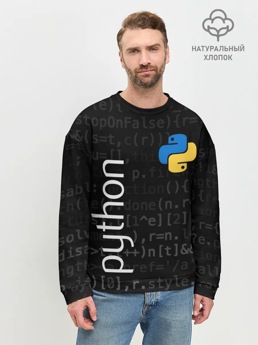 Мужской свитшот базовый / PYTHON / ПАЙТОН
