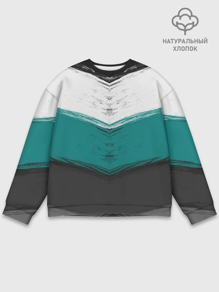 Мужской свитшот базовый / Полосатый абстрактный принт