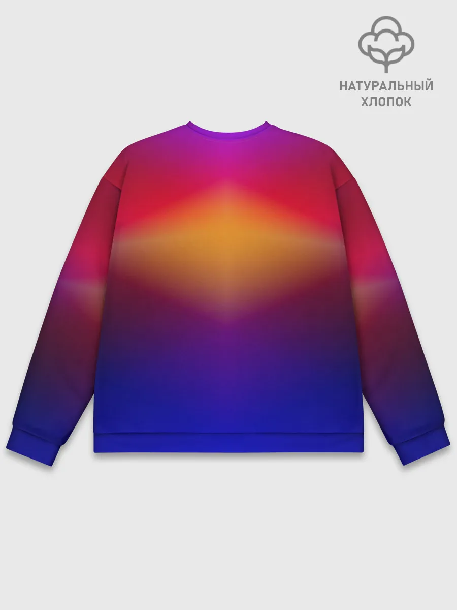 Мужской свитшот базовый / Размытый оранжево-фиолетовый