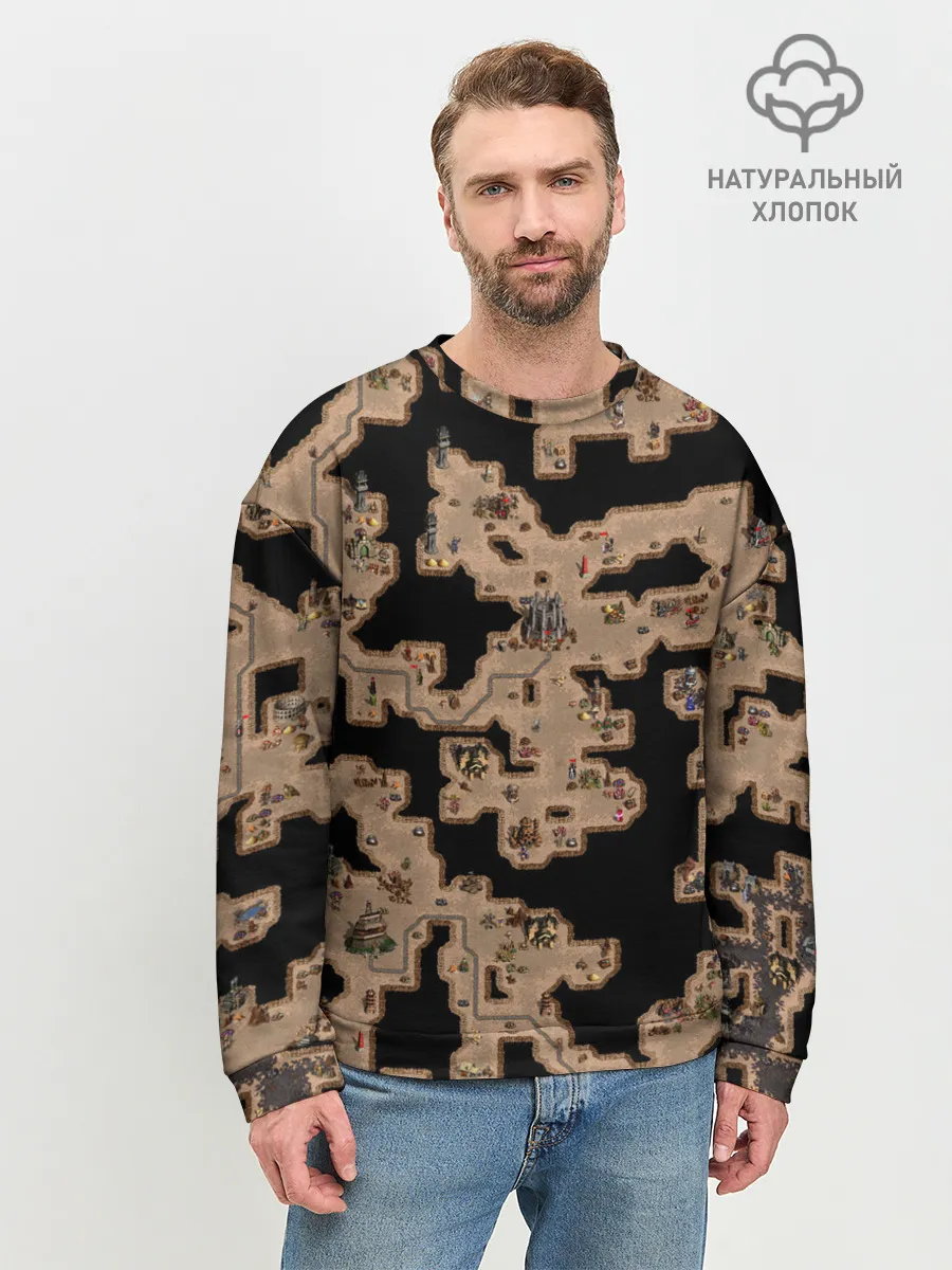 Мужской свитшот базовый / Heroes III Dungeon Map