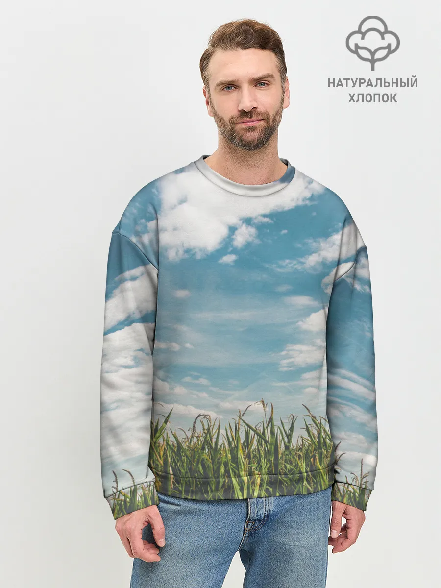 Мужской свитшот базовый / Небушко и полюшко