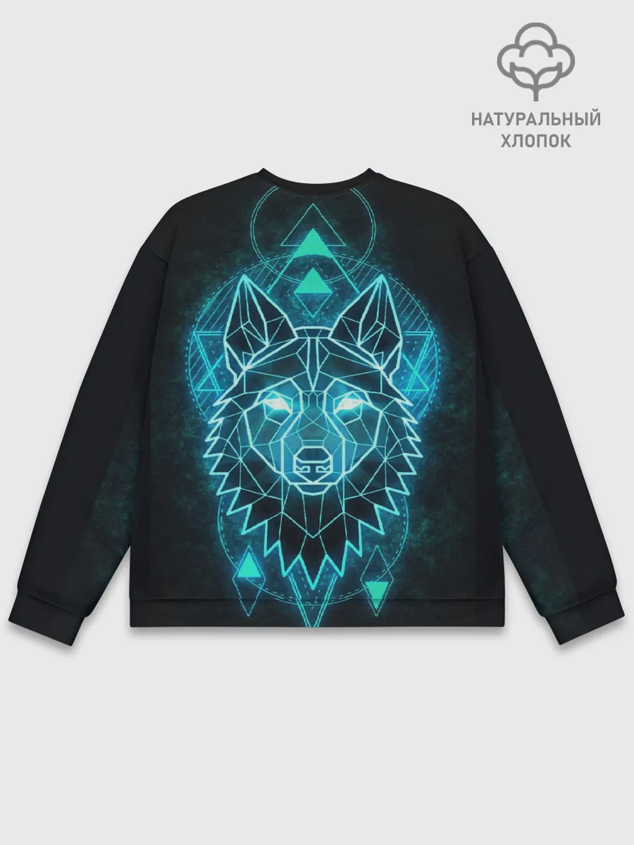 Мужской свитшот базовый / НЕОНОВЫЙ ВОЛК