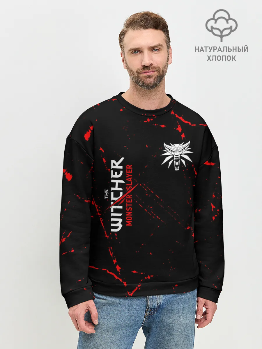 Мужской свитшот базовый / The Witcher Monster Slayer - Grunge