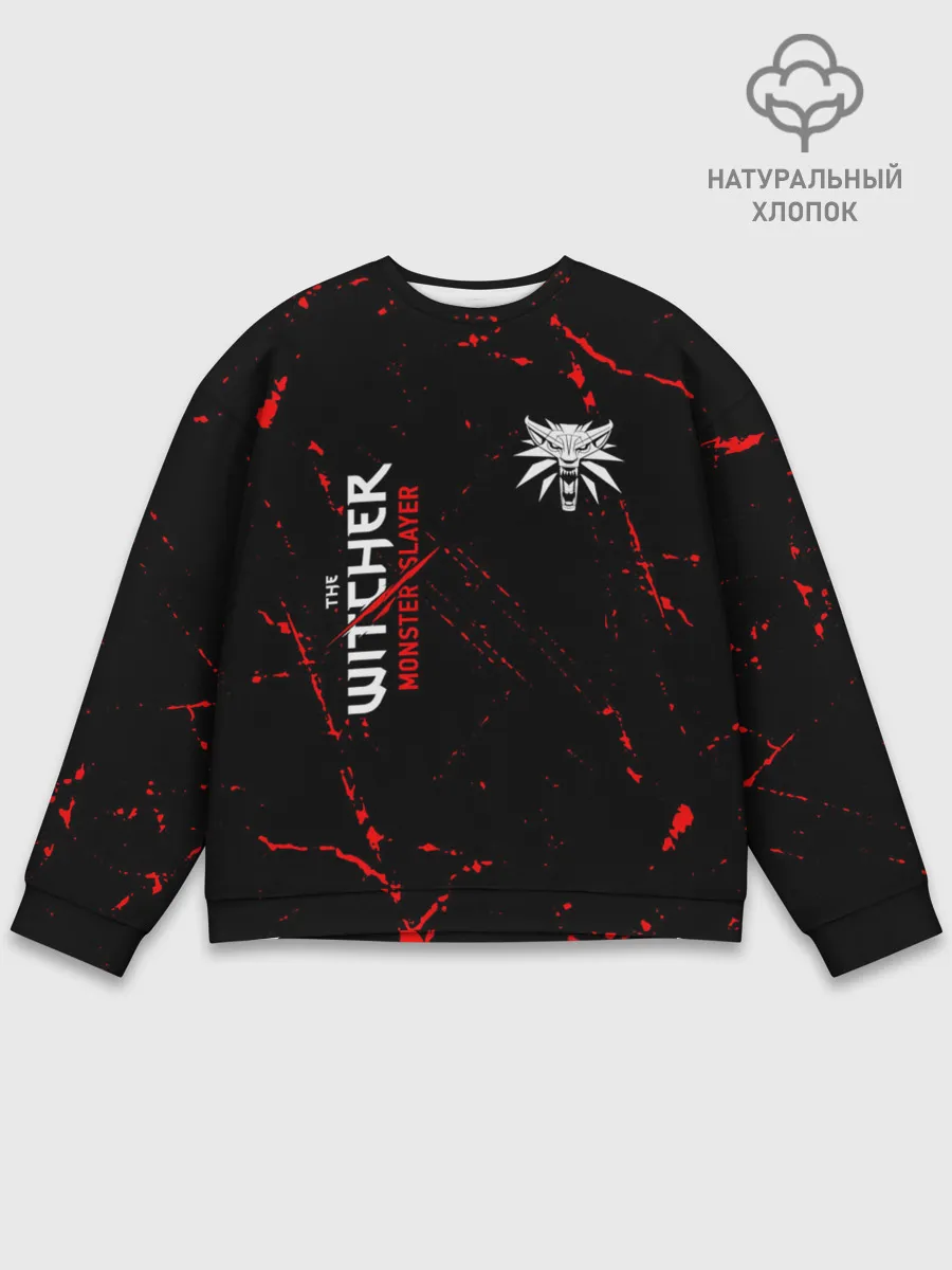 Мужской свитшот базовый / The Witcher Monster Slayer - Grunge