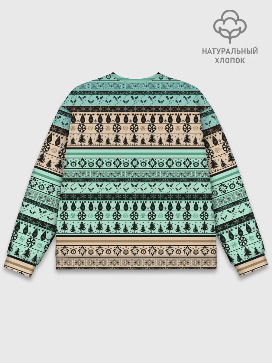 Мужской свитшот базовый / Новогодний зимний орнамент