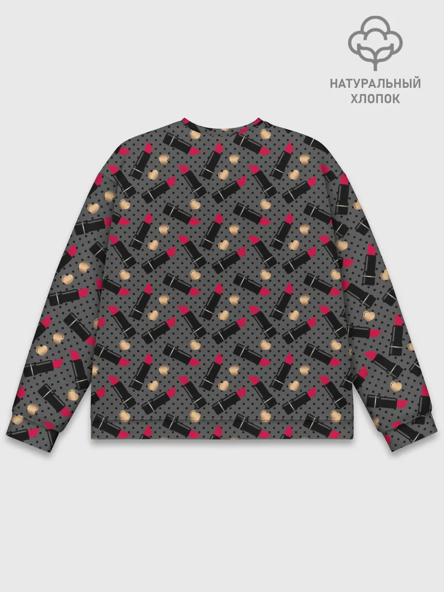 Мужской свитшот базовый / Красная Губная помада